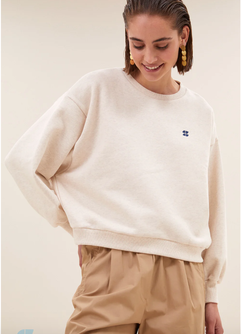 By Bar Bibi logo sweater | Oyster melee
