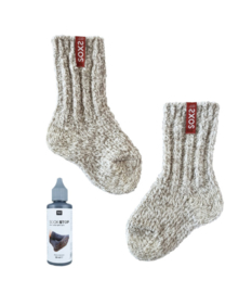 Soxs- beige wollen babysokjes antislip sweet hazel label