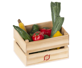 Maileg- groente en fruit in kistje