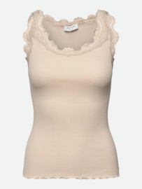 Rosemunde iconic silk top with lace silver lining