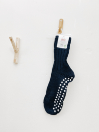 Hirsch Natur wollen sok donkerblauw anti-slip