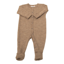 Joha 100% wol nightsuit 2 in 1 foot basic beige