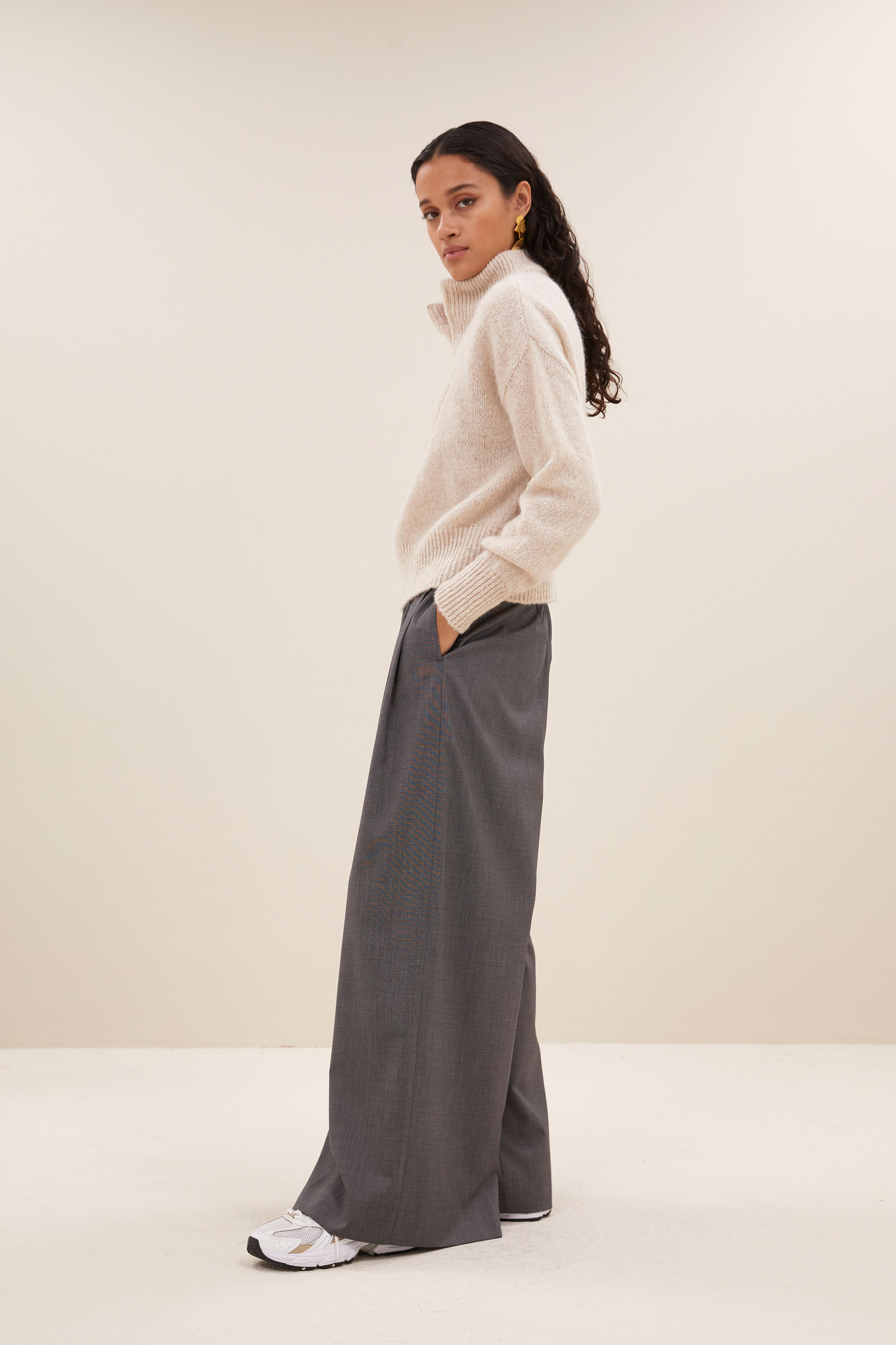 By Bar boxy beau pullover chalk