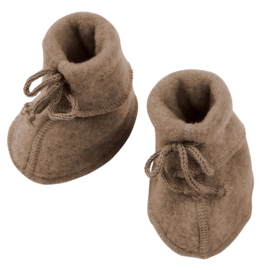 Engel baby slofjes wol fleece WALNUT melange
