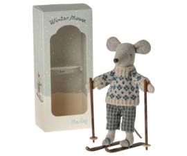Maileg mouse with ski set, dad