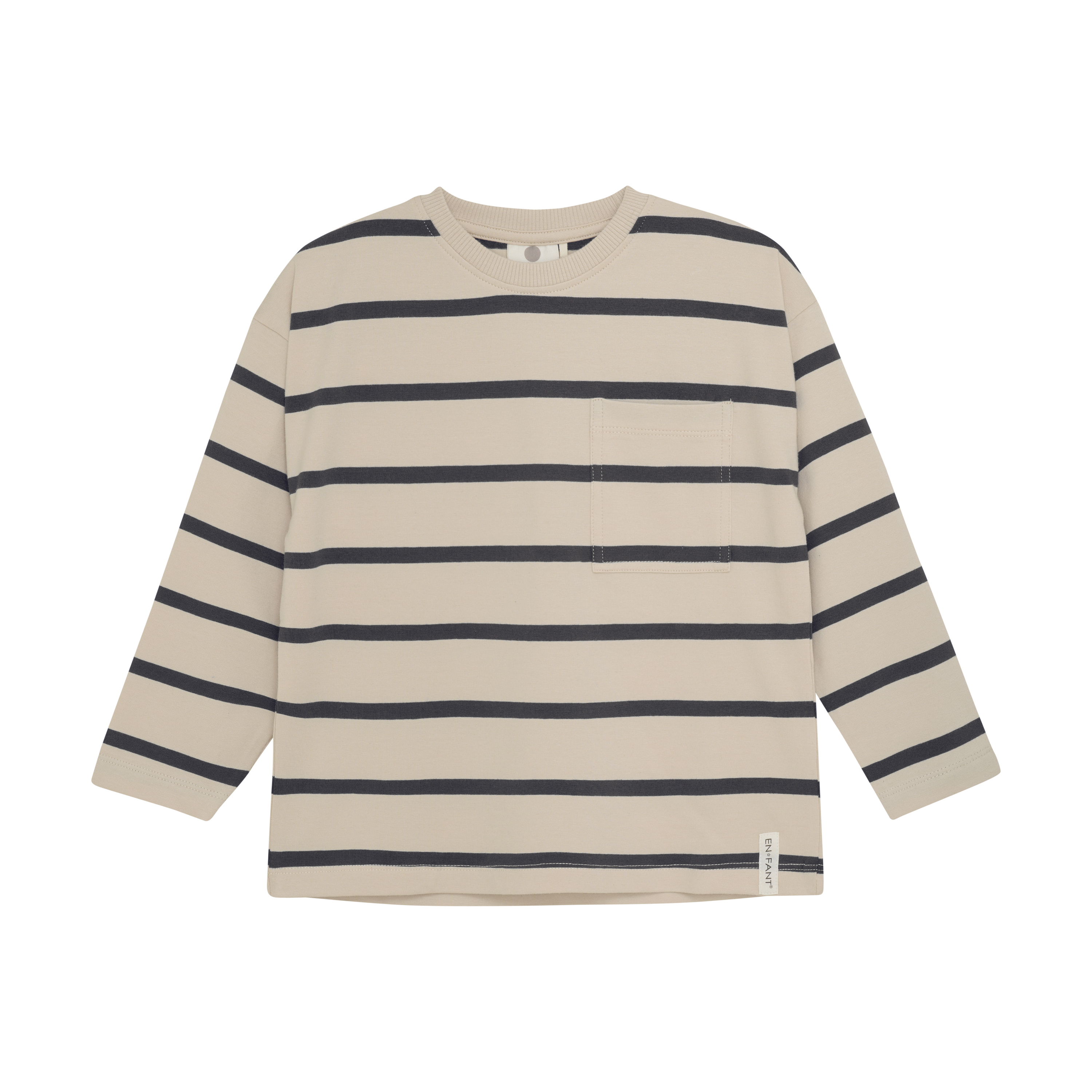 Enfant T-shirt LS Stripe Oversize Ebony