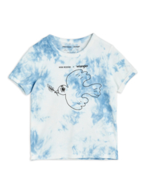 Mini Rodini peace dove tie dye ss tee blue