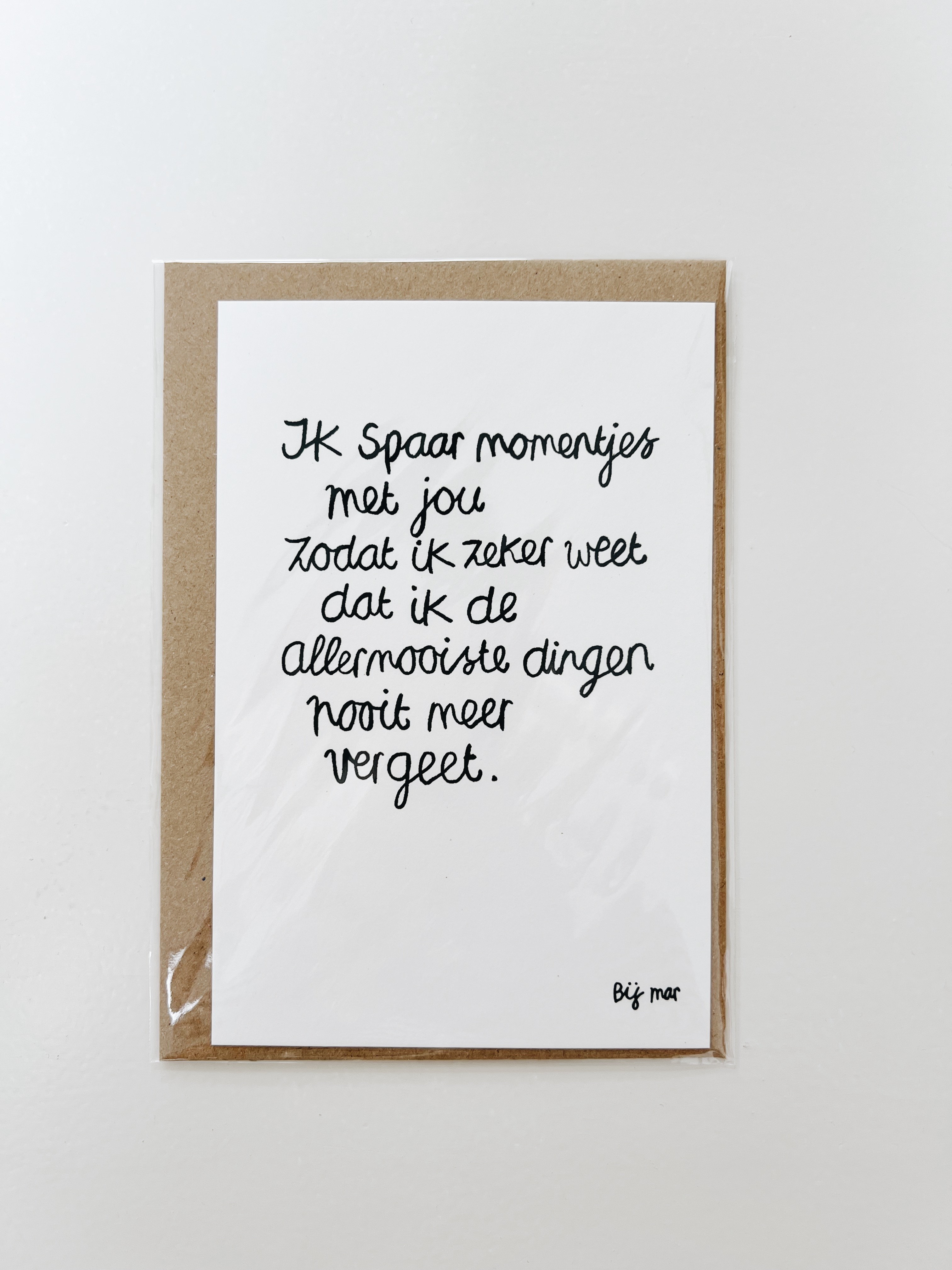 Bij Mar Kaart Ik spaar momentjes