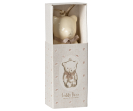 Maileg Metal ornament, Teddy bear - Off white/Rose