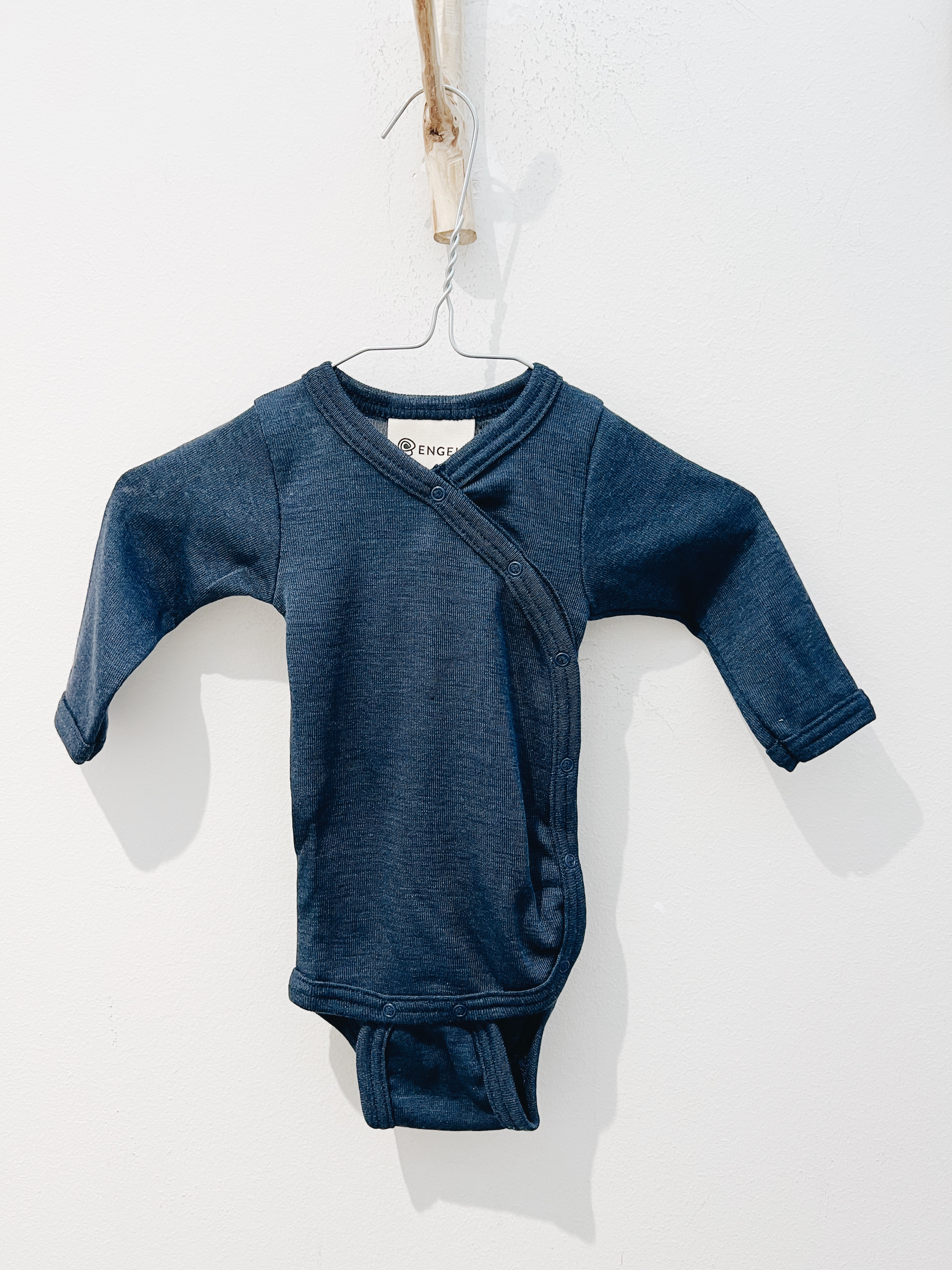 Engel wol zijde romper met zijsluiting navy blue
