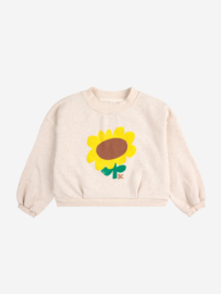 Bobo Choses Sunflower Cropped Sweatshirt, off white