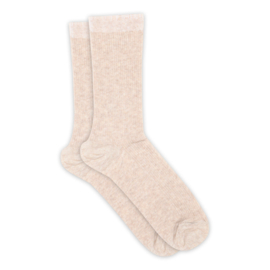 MP Denmark Fine cotton rib socks Beige Melange