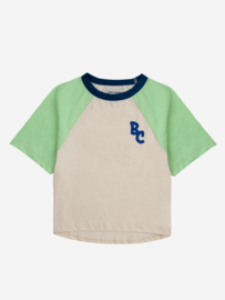 Bobo Choses BC color block raglan sleeves t-shirt jade green