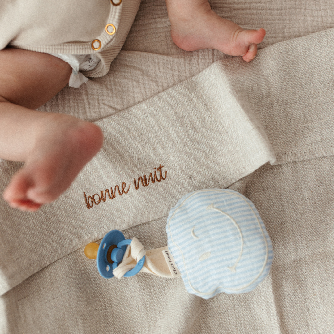 Atelier Pomme SPEENDOEKJE - POMME - Lovely linnen dreamy Blue