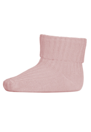 MP Denmark cotton rib baby socks silver pink