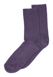 MP Denmark fine wool rib socks dark purple