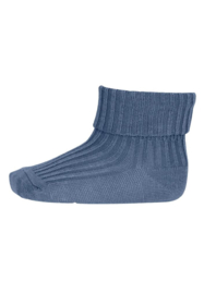 MP Denmark cotton rib baby socks stone blue
