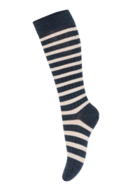 MP Denmark Elis knee socks dark denim melange