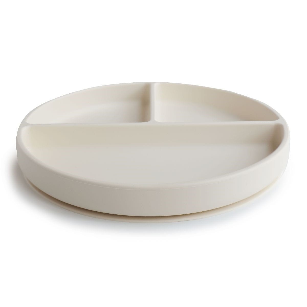 MUSHIE Silicone plate ivory