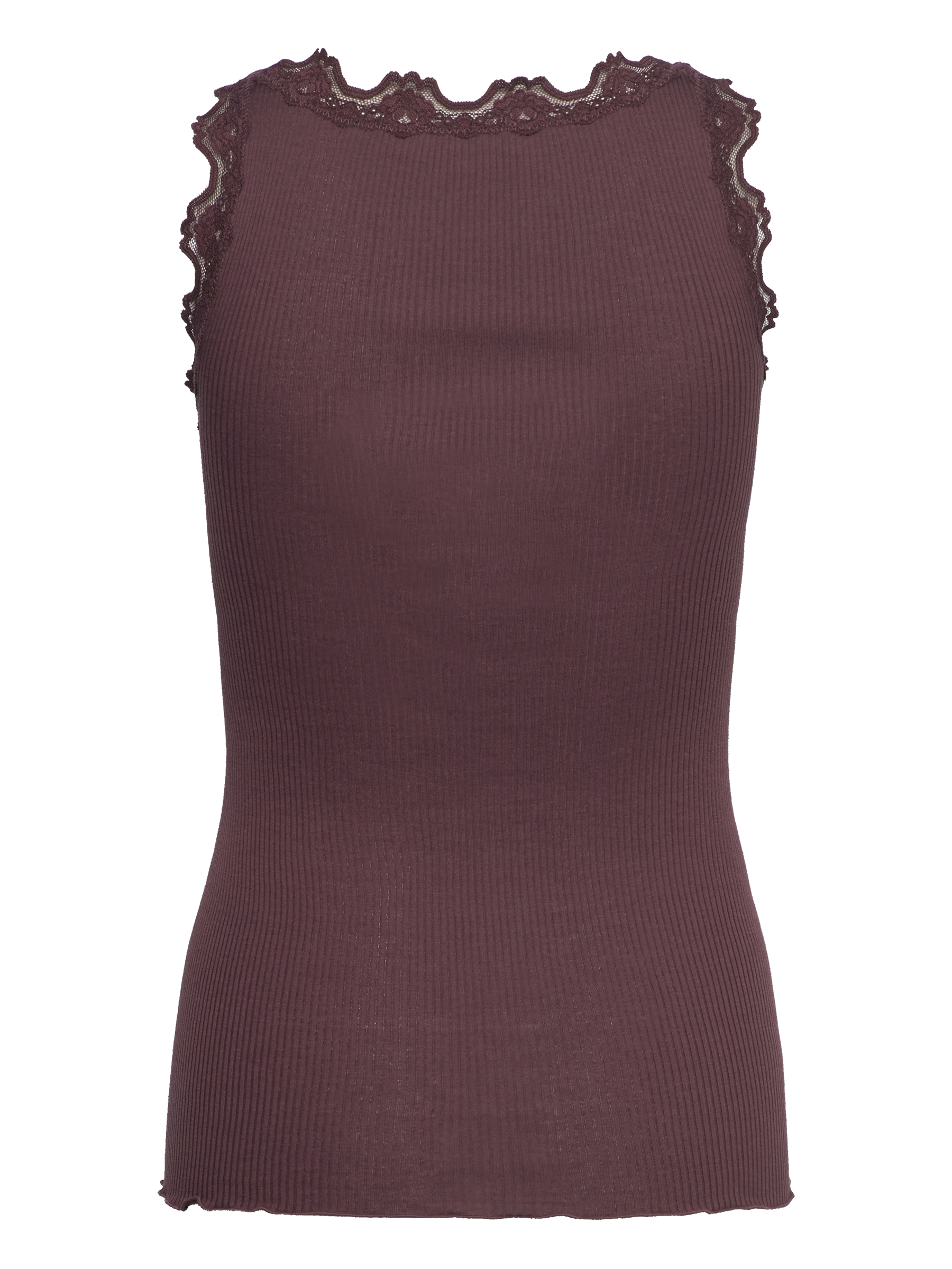 Rosemunde RWBabette SL U-neck Long Lace Top Fudge