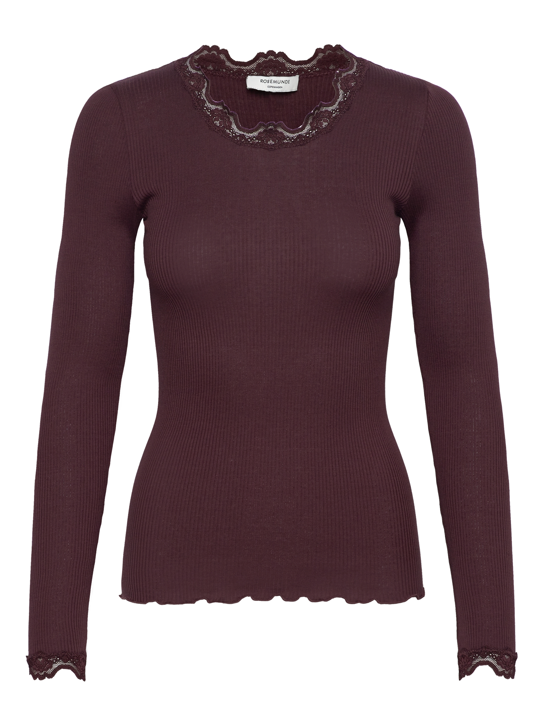 Rosemunde RWBabette LS Regular Lace T-shirt Fudge
