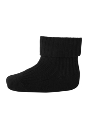 MP Denmark cotton rib baby socks black