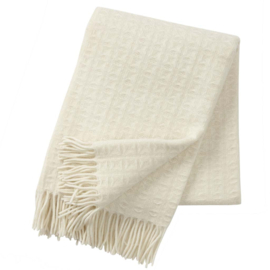Klippan Twist natural white, woven wool throw wollen plaid