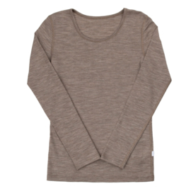 Joha Blouse w/ l.ong sleeves beige melange wool/silk