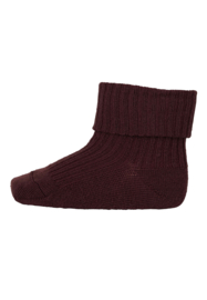 MP Denmark wool rib baby socks wine red