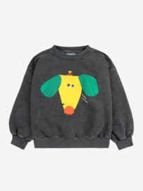 Bobo Choses Happy Dog sweatshirt, dark grey