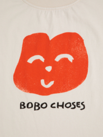 Bobo Choses Joyful Face T-shirt, off white