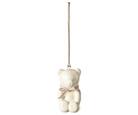 Maileg Metal ornament, Teddy bear - Off white/Rose