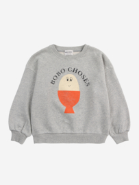 Bobo Choses Morning egg Sweatshirt, heather grey