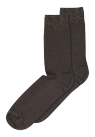 MP Denmark Erina wool rib socks dark brown
