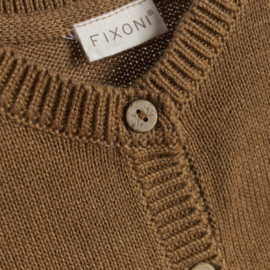 fixoni baby cardigan knit nuthatch organic cotton
