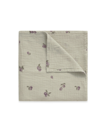 Garbo & Friends muslin swaddle blanket prune green