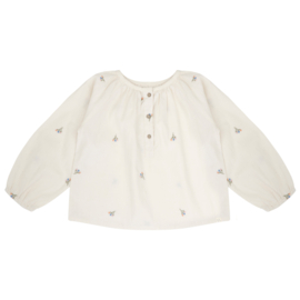 Jenest Cocoon shirt Natural embroidery