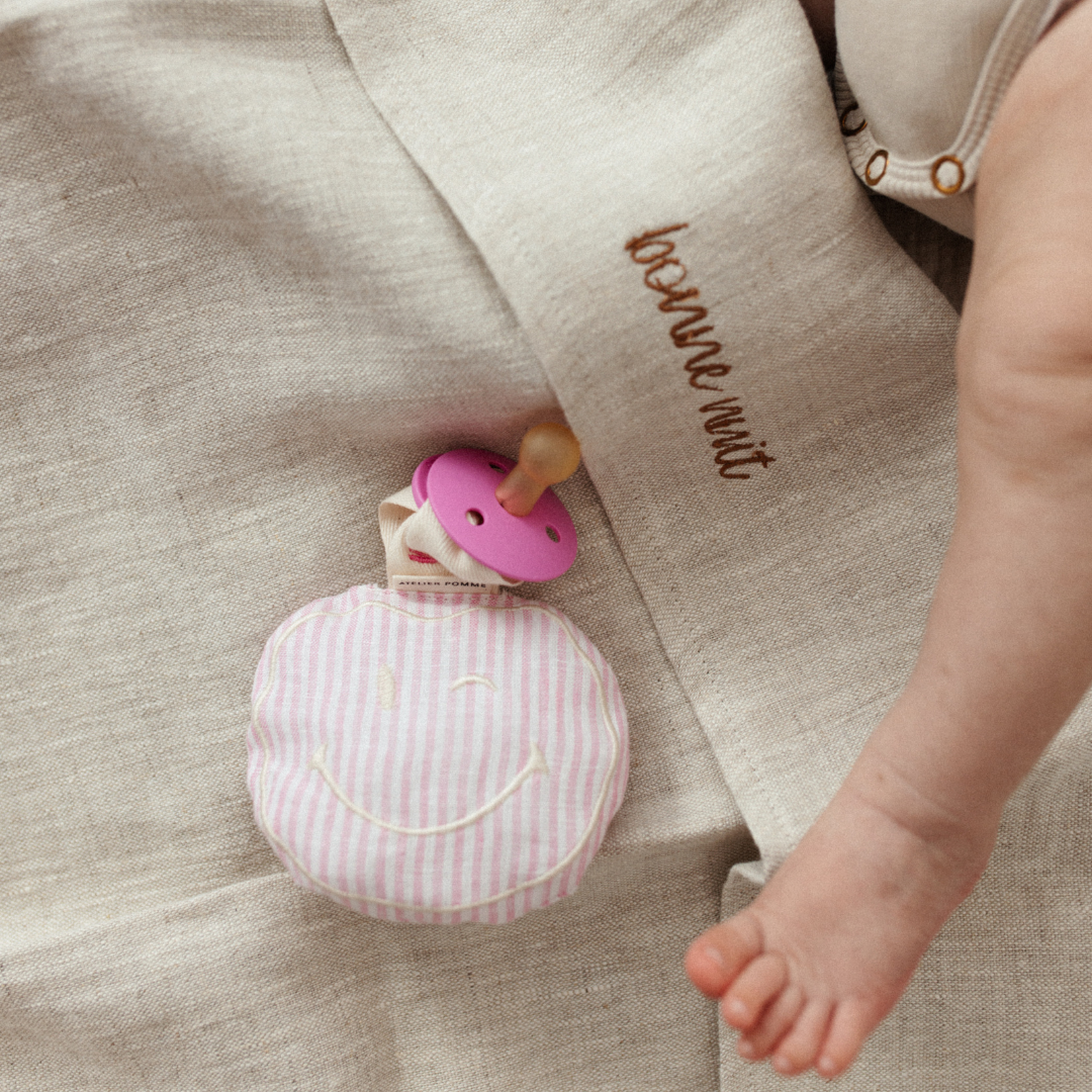 Atelier Pomme SPEENDOEKJE - POMME - Lovely linnen pink Promise