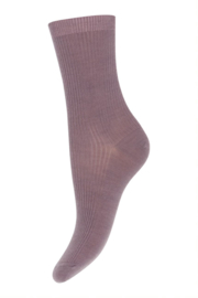 MP Denmark fine wool rib socks dark purple dove