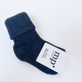 MP Denmark wool rib baby socks dark grey melange