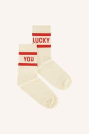 By Bar lucky you socks | poppy red