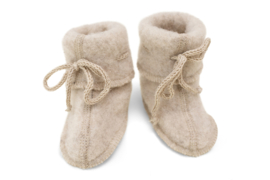 Engel baby slofjes wol fleece SAND melange