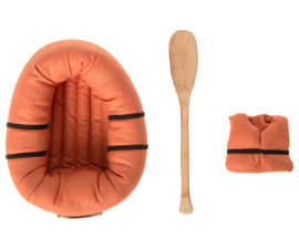 Maileg- rubberboot voor muis- oranje