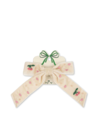 Konges Slojd VELVET BOW PEARLY HAIR CLIP pearled ivory