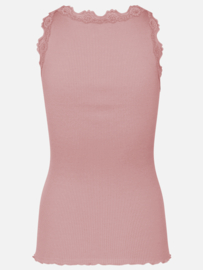 Rosemunde RWBabette Silk SL U-neck Long Lace Top woodrose