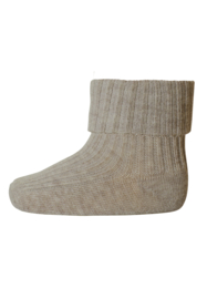 MP Denmark cotton rib baby sock light brown melange