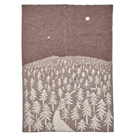 Klippan House in the forest brown, woven wool blanket wollen deken