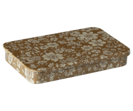 Maileg Metal box w. sliding lid, Blossom - Ocher