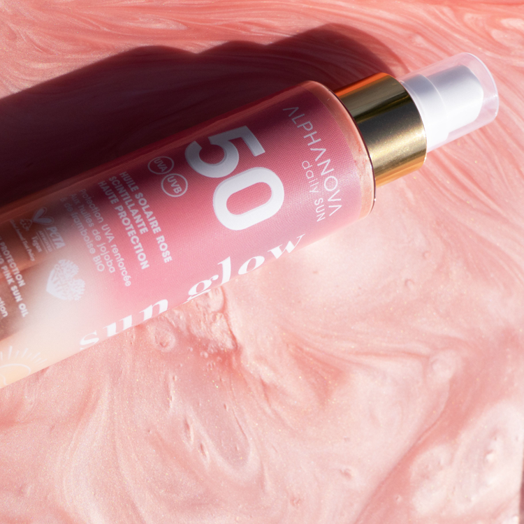 Alphanova Daily Sun - Glittering Pink Sun Oil Spf50 Sun Glow 125ml