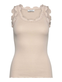 Rosemunde RWBabette Silk SL U-neck Long Lace Top rainy day